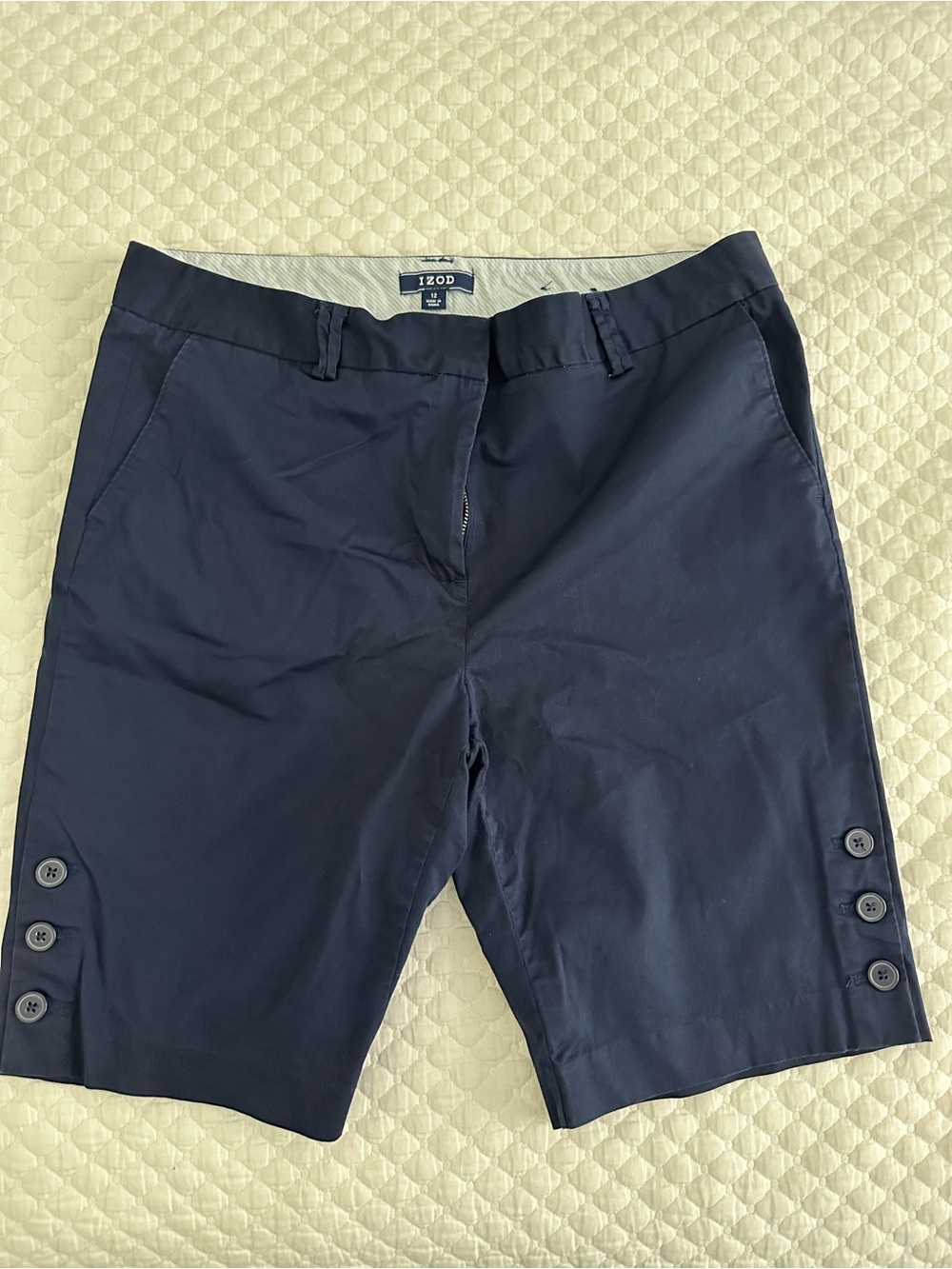 Izod Navy Blue Women's Cargo Bermuda Shorts